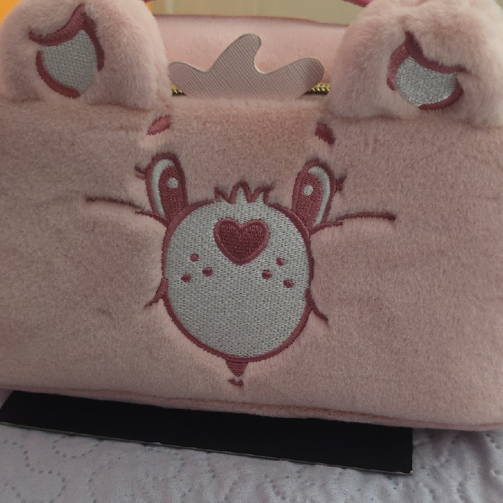 Impressions Pink Plush Animal Face Bag